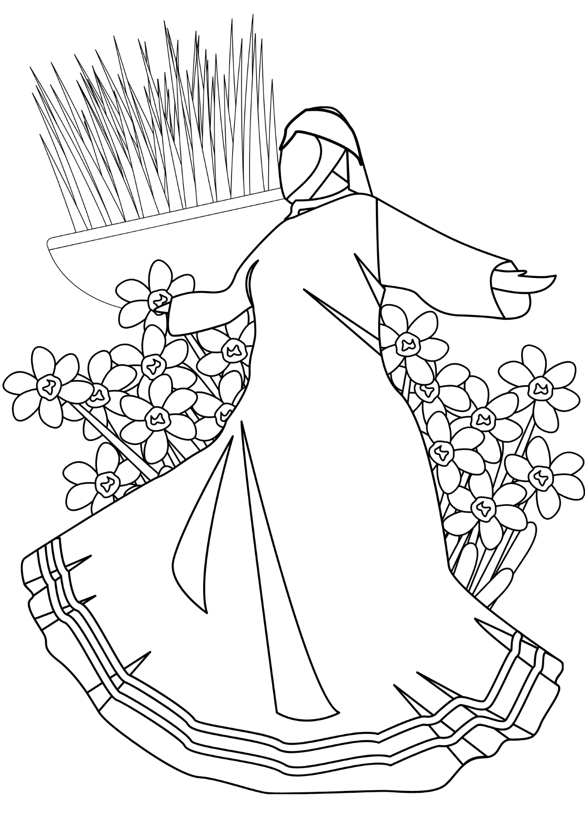 Free Nowruz Drawing Template