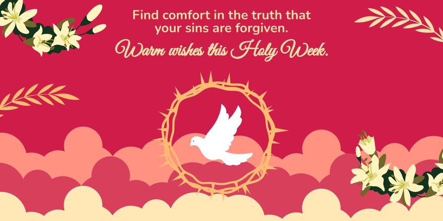 Free Holy Week Twitter Post Template to Edit Online