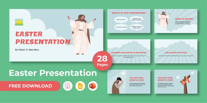 Easter Presentation in PDF, PowerPoint, Google Slides