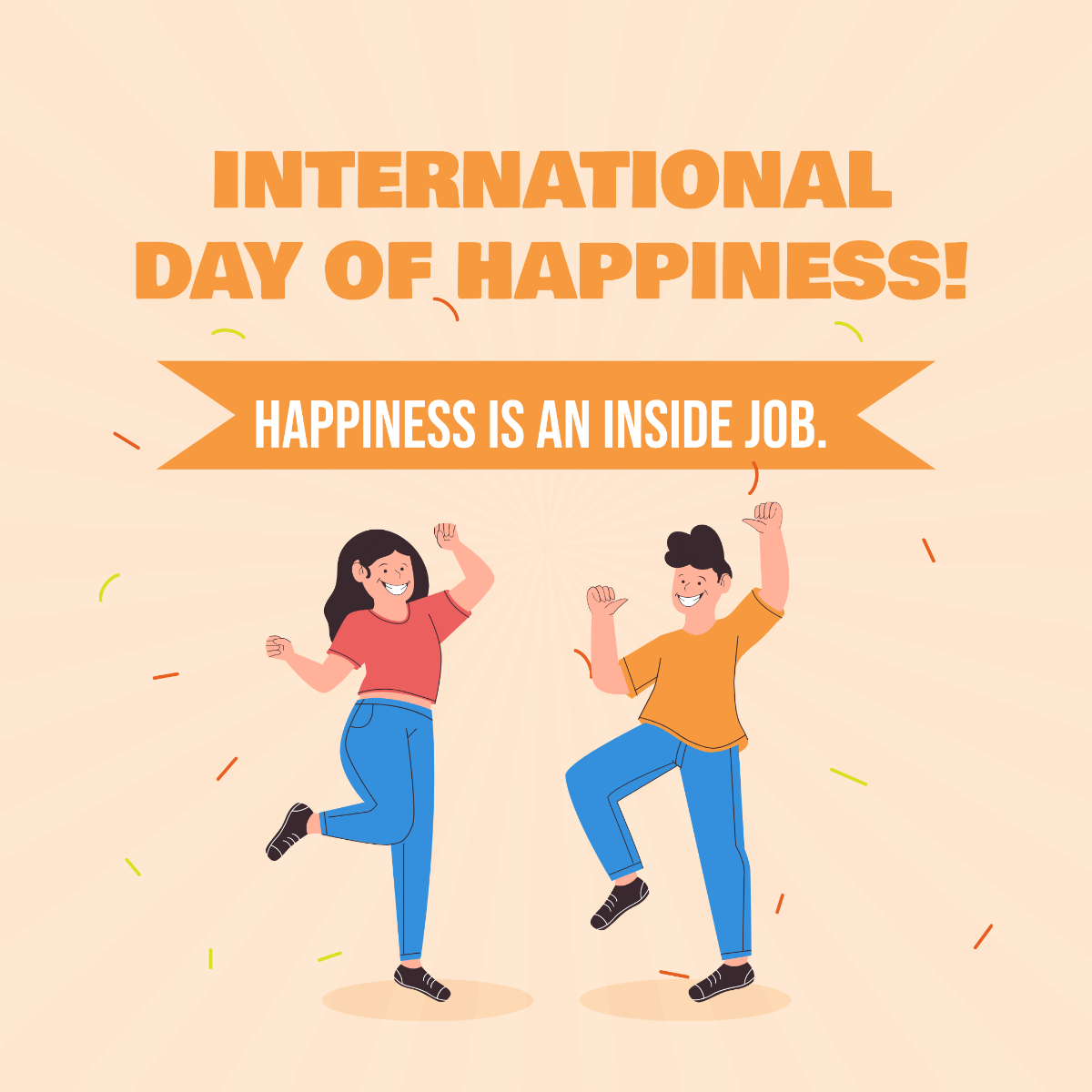 Free International Day of Happiness Instagram Post Template