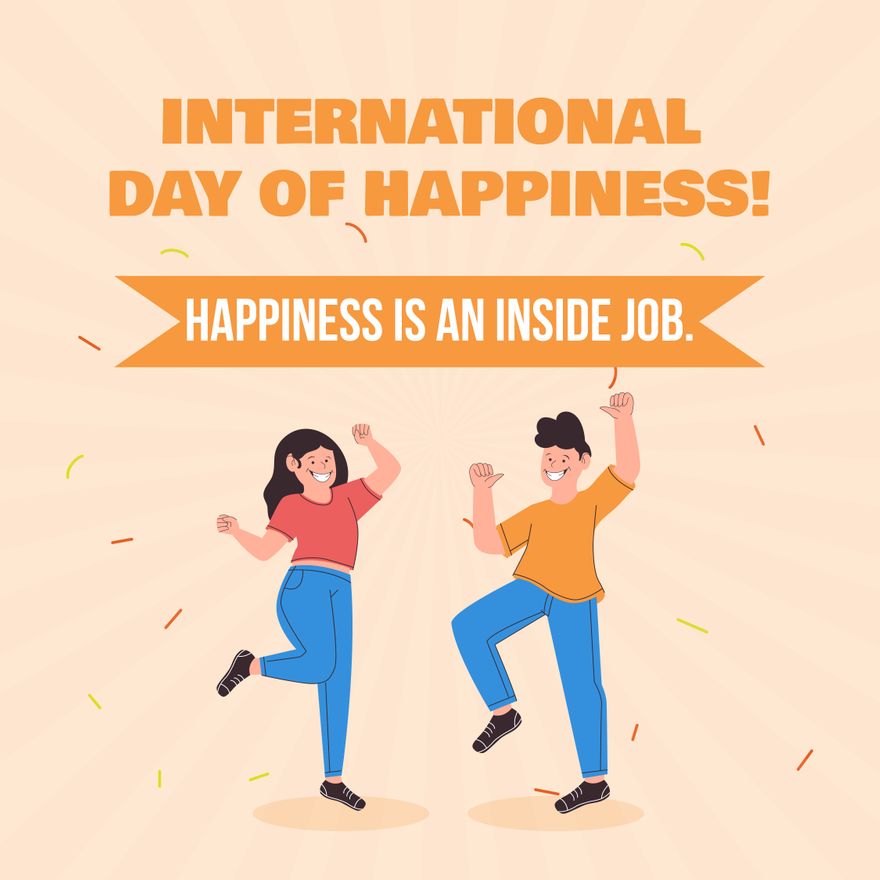 Free International Day of Happiness Instagram Post Template to Edit Online