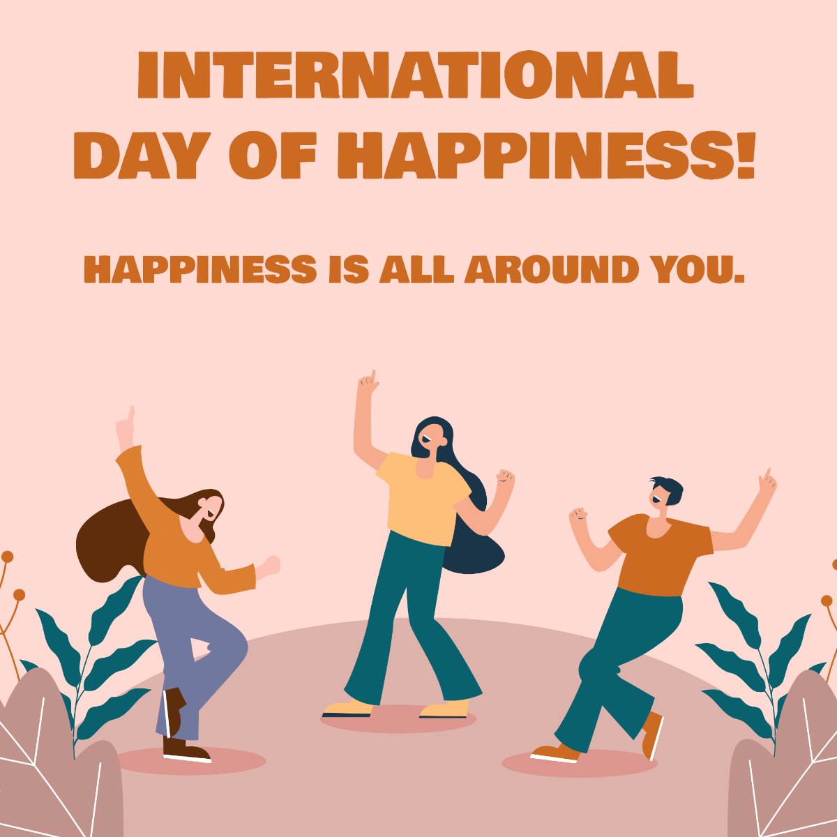 International Day of Happiness FB Post Template