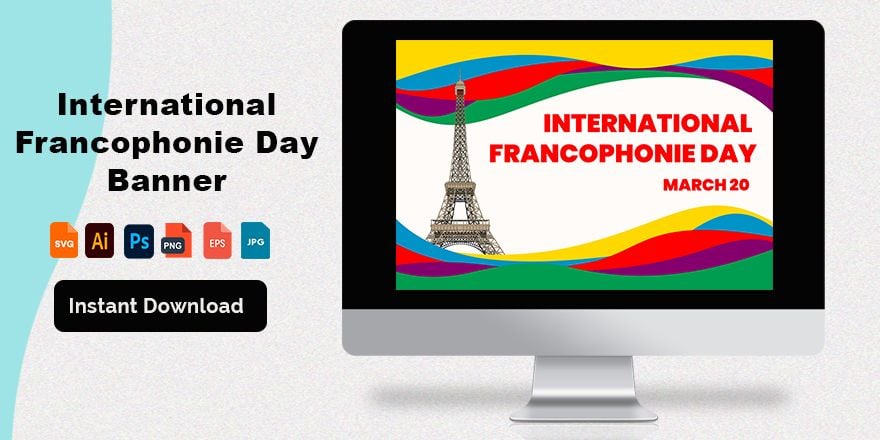 Free International Francophonie Day Banner in Illustrator, PSD, EPS, SVG, JPG, PNG