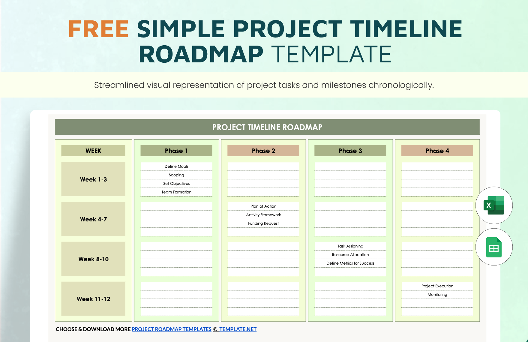 Simple Project Timeline Roadmap Template