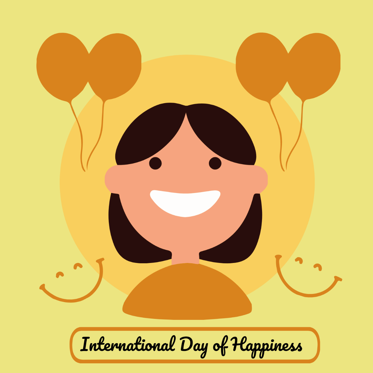 International Day of Happiness Celebration Vector Template