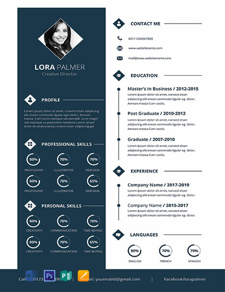 Creative Director Resume Template - Word, Apple Pages, PSD, Publisher
