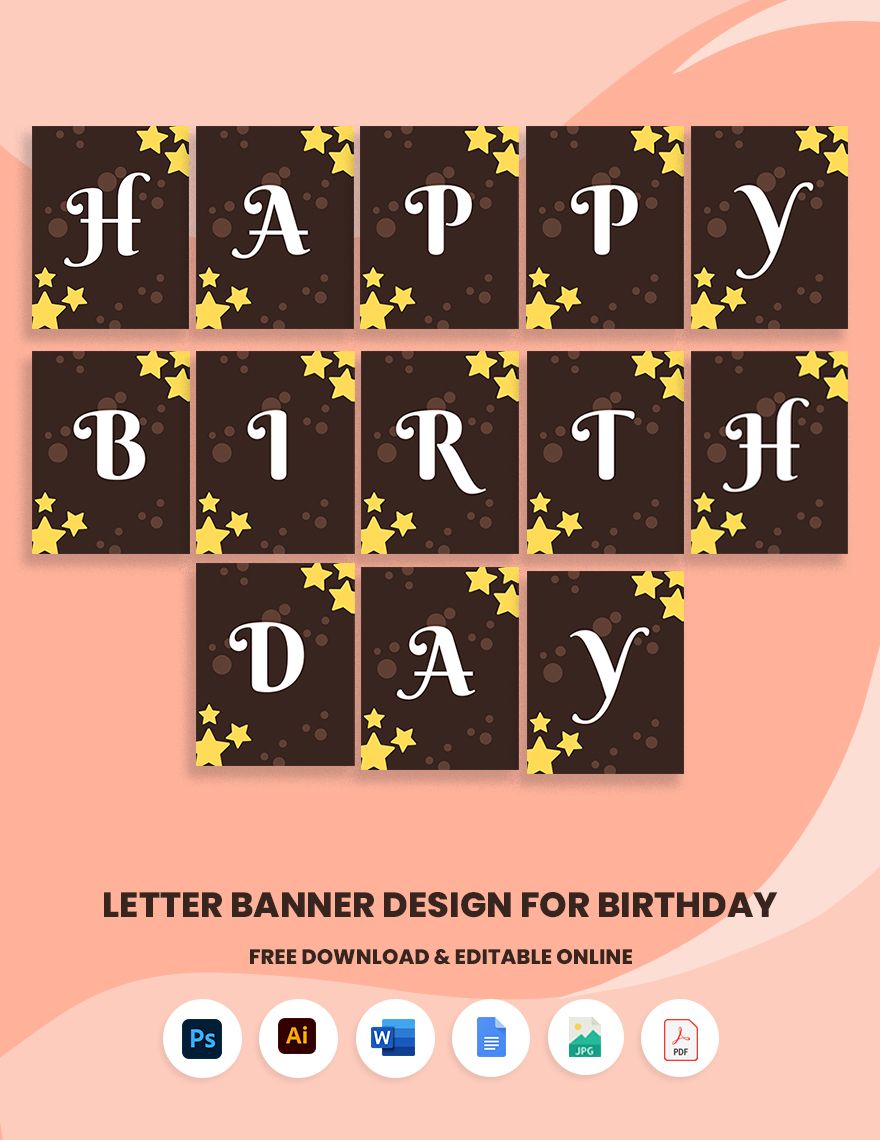 Free Letter Banner Design for Birthday - Google Docs, Illustrator ...