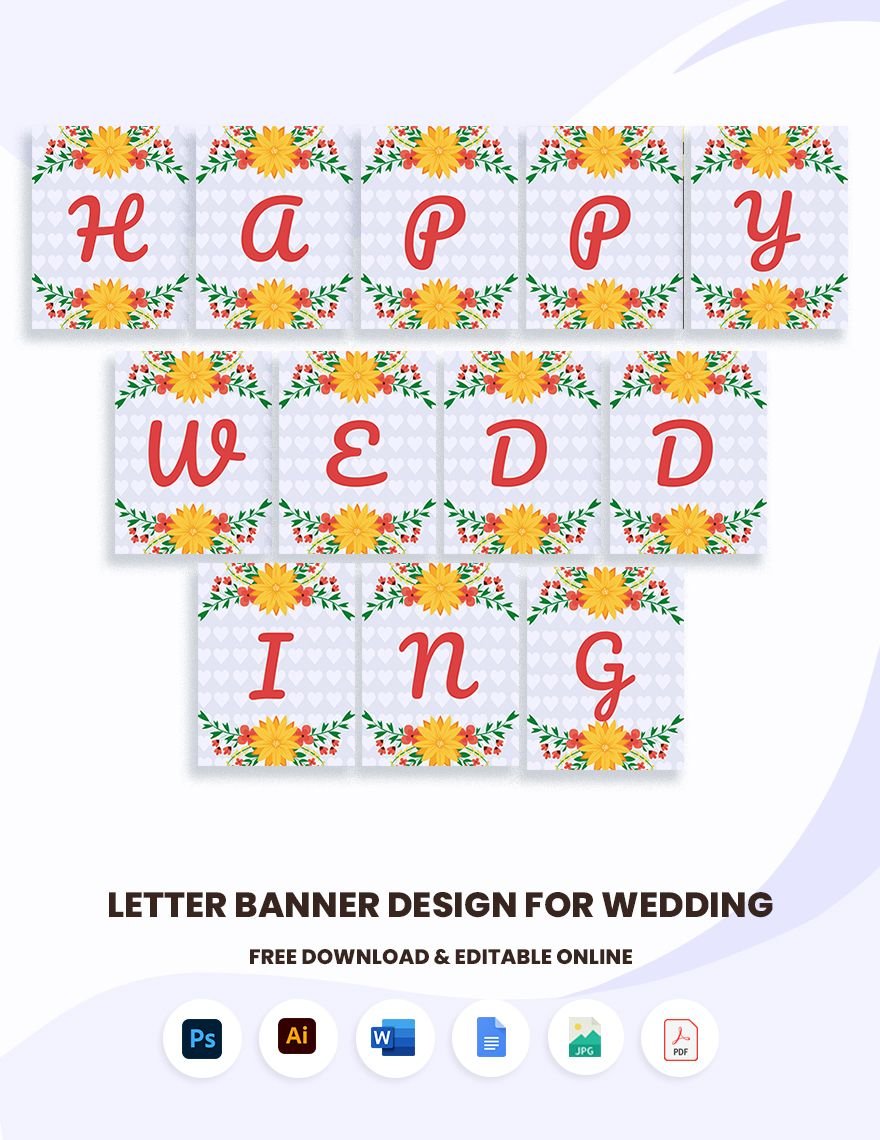 Letter Banner for Wedding in Word, Google Docs, PDF, Illustrator, PSD, JPEG