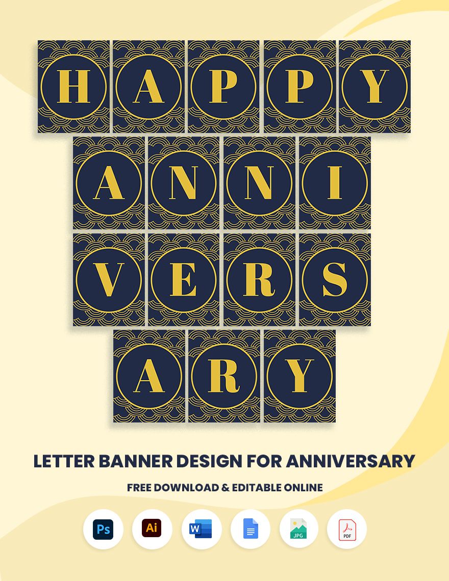 Letter Banner for Anniversary in Word, Google Docs, PDF, Illustrator, PSD, JPEG