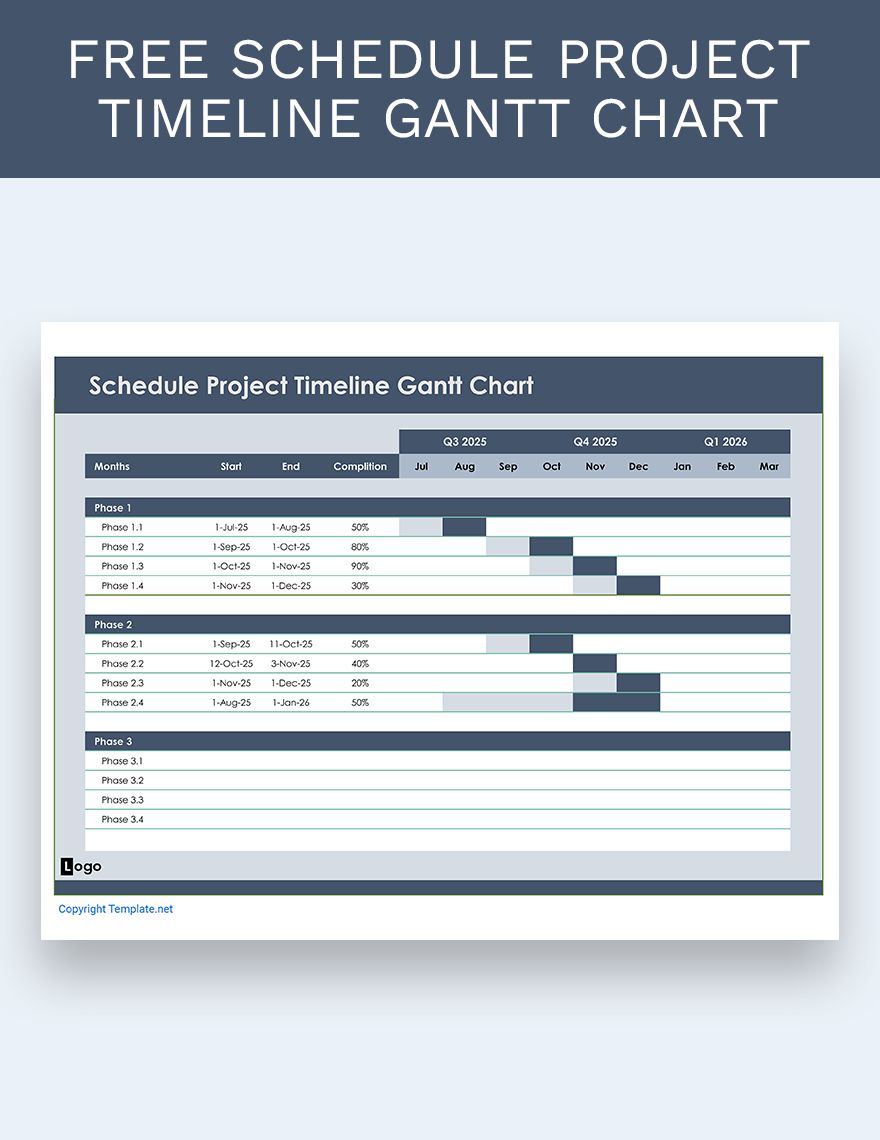 Schedule Project Timeline Gantt Chart