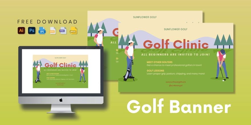 Free Golf Banner in Illustrator, PSD, EPS, SVG, JPG, PNG