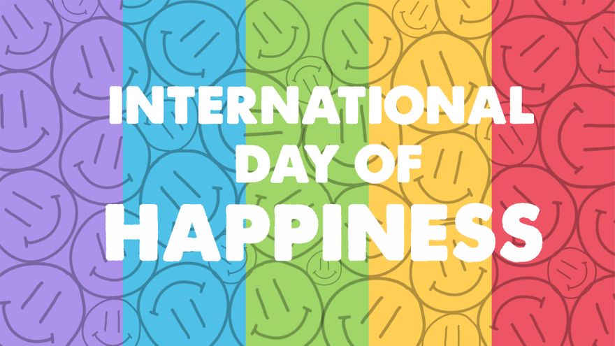 Free International Day of Happiness Drawing Background in Illustrator, PSD, EPS, SVG, JPG, PNG
