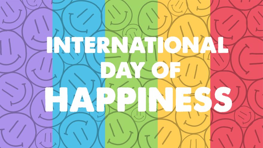 International Day of Happiness Drawing Background in Illustrator, PSD, EPS, SVG, JPG, PNG