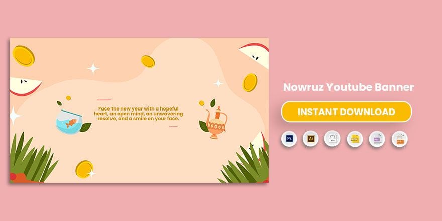 Nowruz Youtube Banner in Illustrator, PSD, EPS, SVG, JPG, PNG