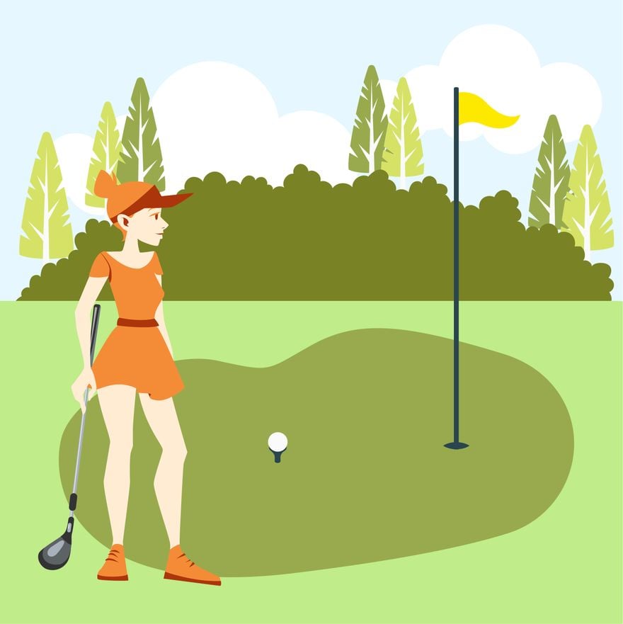 Golf Cartoon in Illustrator, PSD, EPS, SVG, JPG, PNG