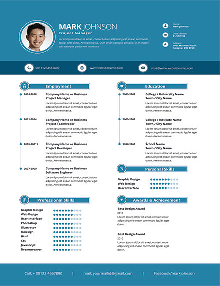 Free Modern Project Manager Resume