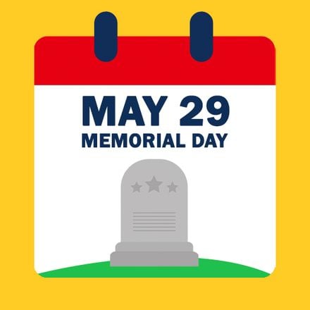 Memorial Day Calendar Vector