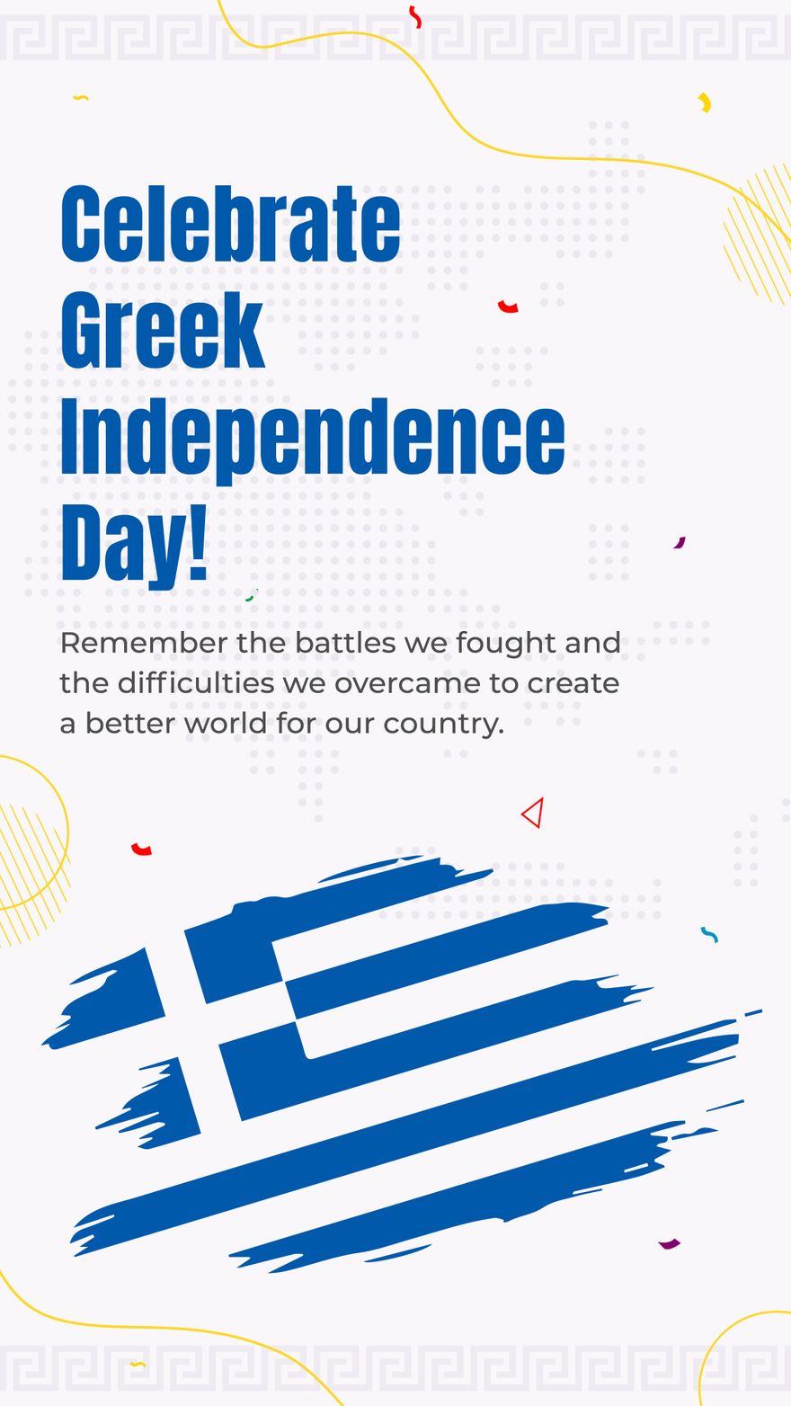 Free Greek Independence Day Whatsapp Status in Illustrator, PSD, EPS, SVG, JPG, PNG