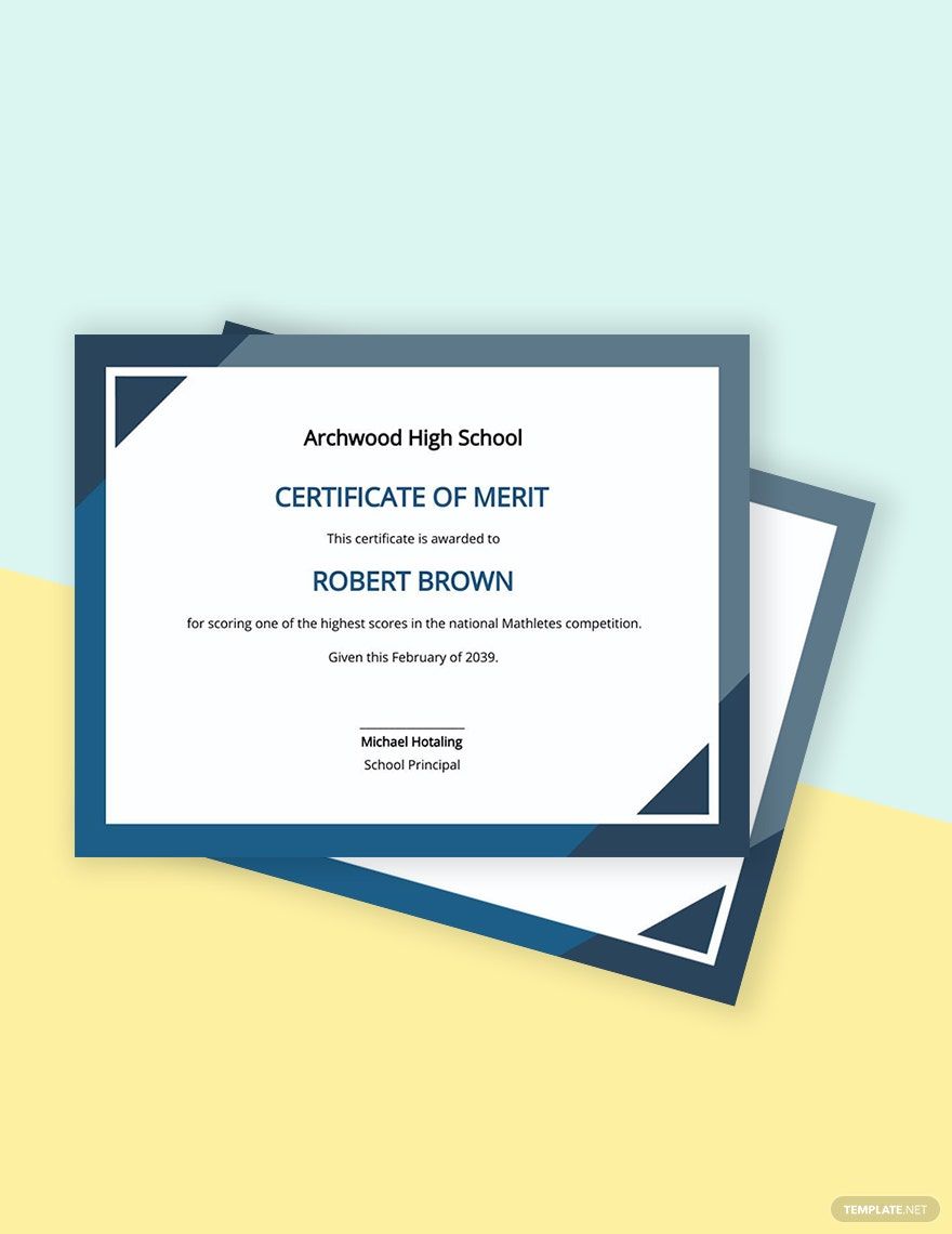 What Is A Certificate Of Merit In High School Prntbl 