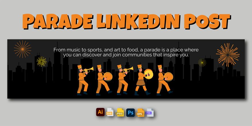 Parade Linkedin Banner in Illustrator, PSD, EPS, SVG, PNG, JPEG