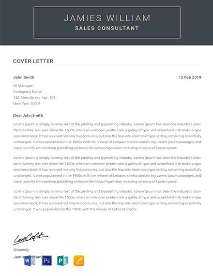 Creative Sales Consultant Cover Letter