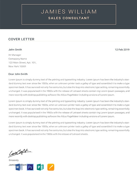 Free Creative Sales Consultant CV Template - Word, Apple Pages, Publisher