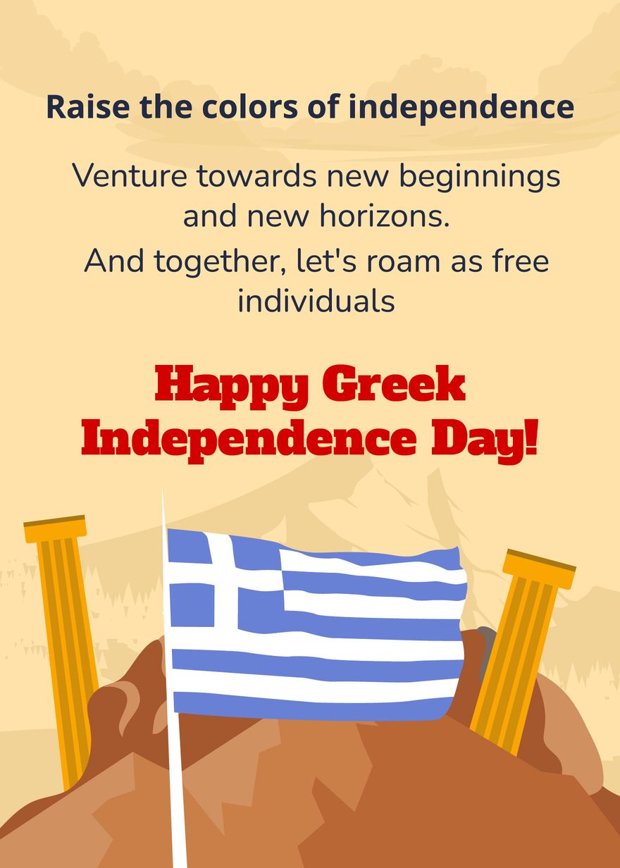 Free Greek Independence Day Message  in Word, Google Docs, PDF, Illustrator, PSD, EPS, SVG, JPG, PNG