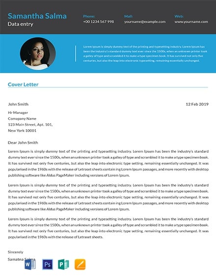 Free Data Entry Cover letter