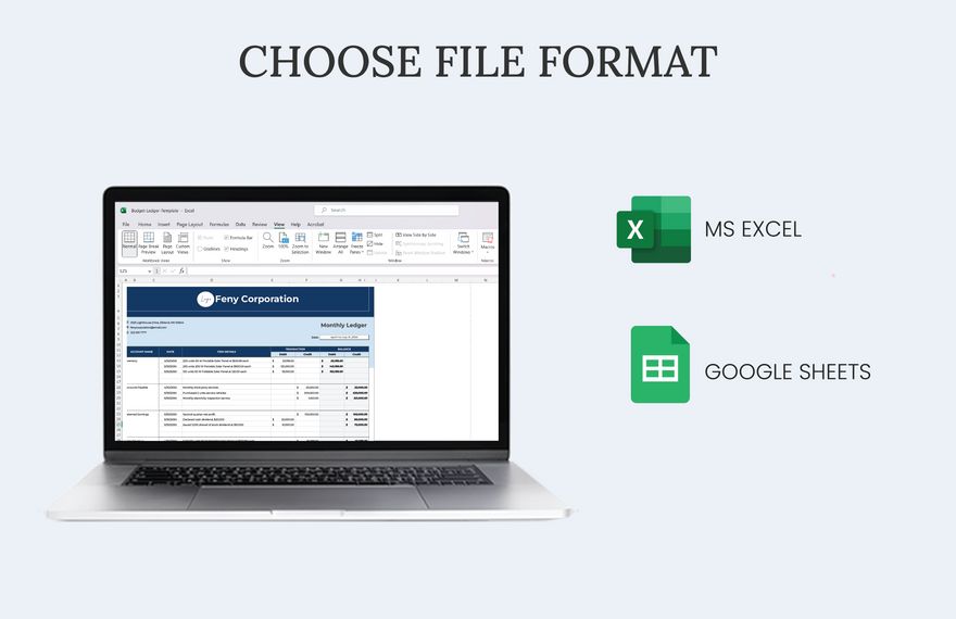 Free Monthly Budget Ledger Template - Download in Excel, Google Sheets