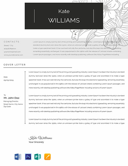 One Page Personal Resume Template - Word, Apple Pages, PSD, Publisher