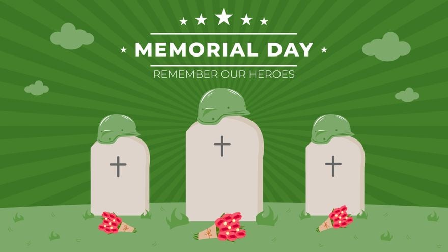 Free Memorial Day Green Background in PDF, Illustrator, PSD, EPS, SVG, PNG, JPEG