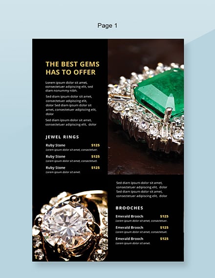 Free Jewelry Catalog Template 