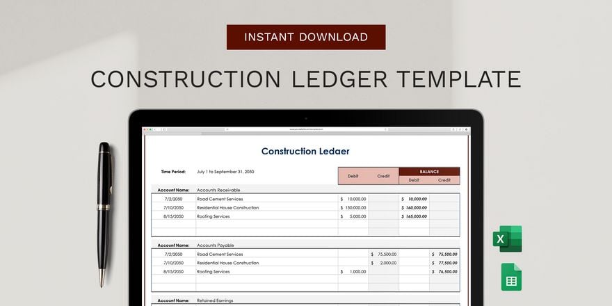 Construction Ledger Template