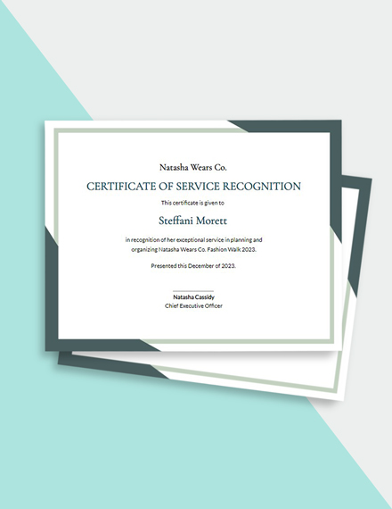 Service Certificate Template in Word - FREE Download | Template.net