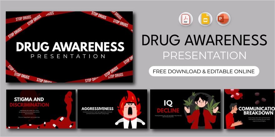 Drug Awareness Presentation in PowerPoint PDF Google Slides