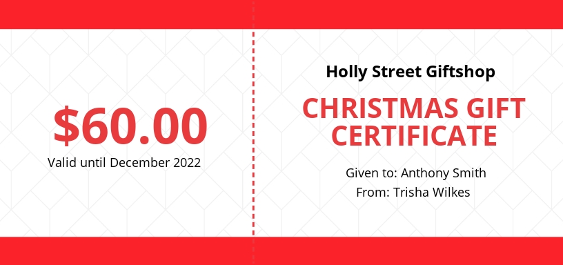 Christmas Gift Certificate Template - Google Docs, Illustrator, InDesign, Word, Apple Pages, PSD, Publisher