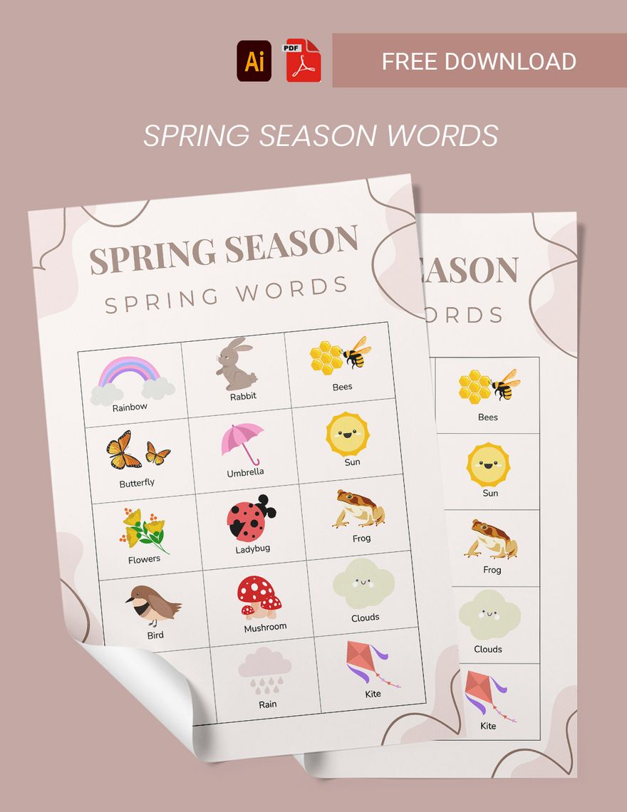 Free Anime Spring Season Chart in PDF, Illustrator