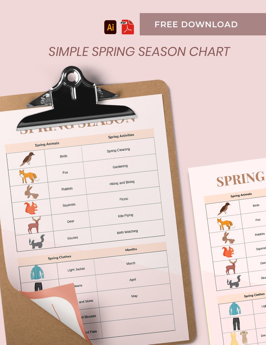 Simple Spring Season Chart