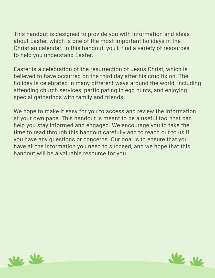 Easter Handout