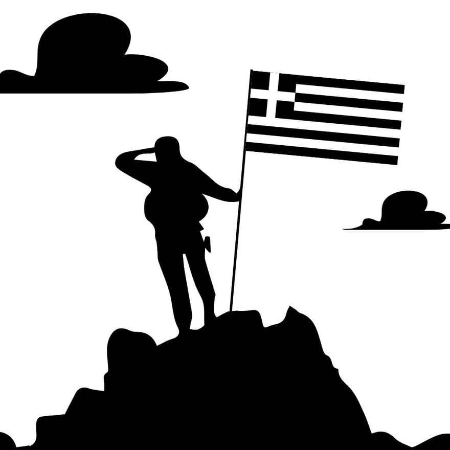 Greek Independence Day Silhouette in Illustrator, EPS, SVG, JPG, PNG