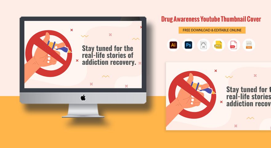 Free Drug Awareness Youtube Thumbnail Cover in Illustrator, PSD, EPS, SVG, JPG, PNG