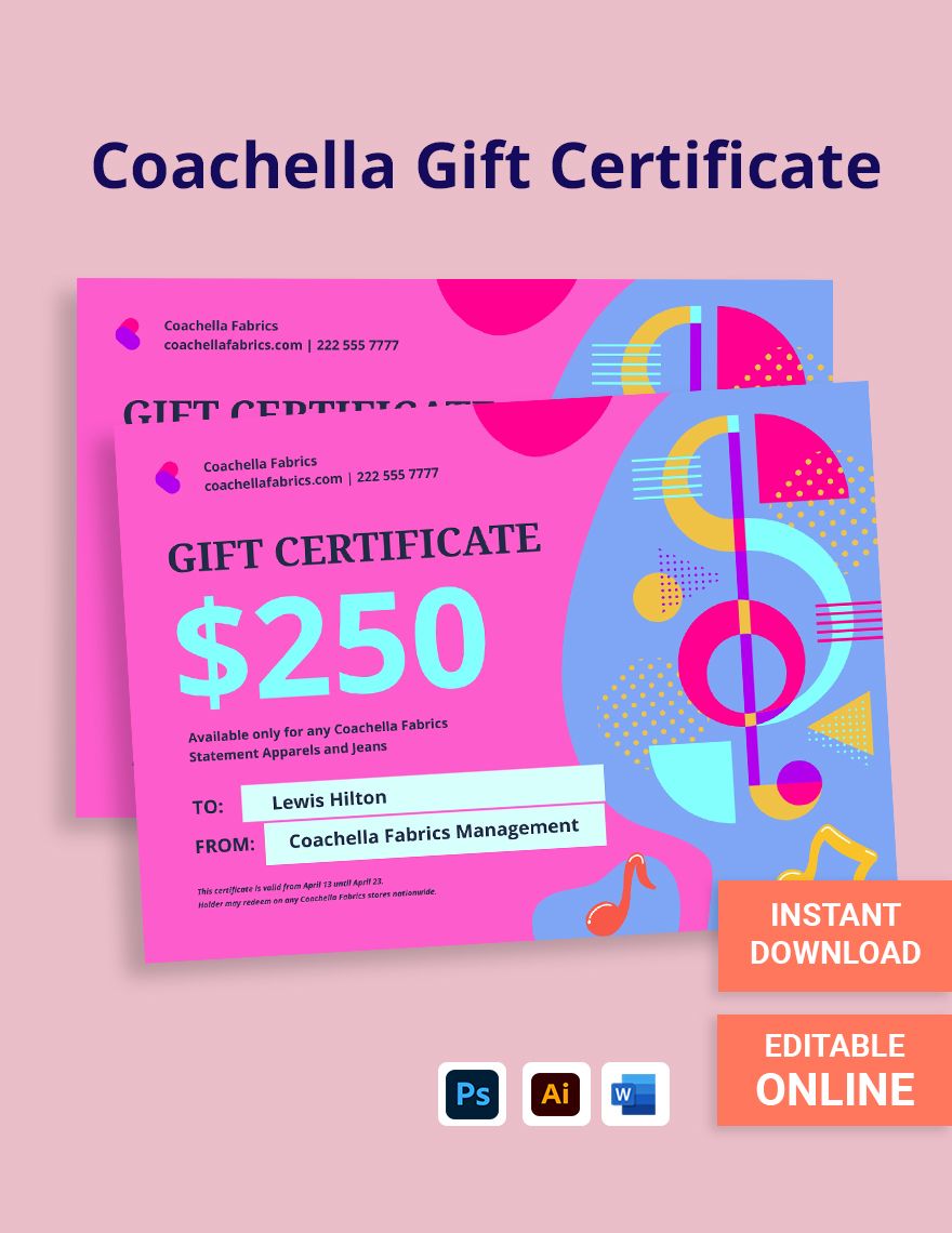 Coachella Gift Certificate