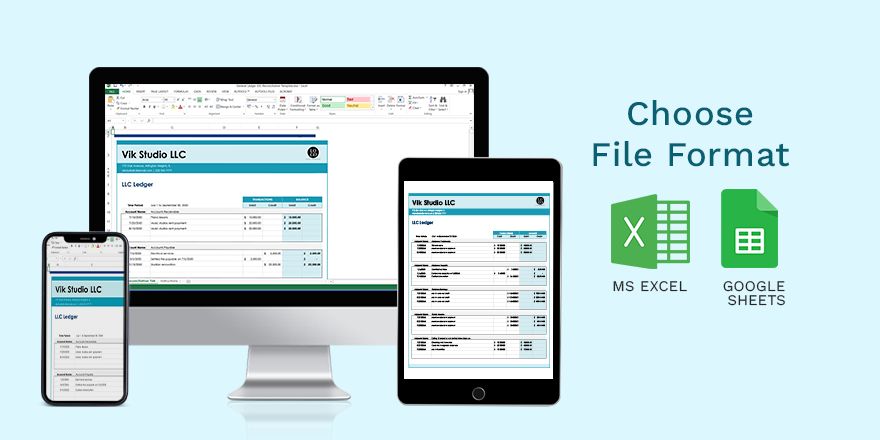 Llc Ledger Template - Google Sheets, Excel | Template.net