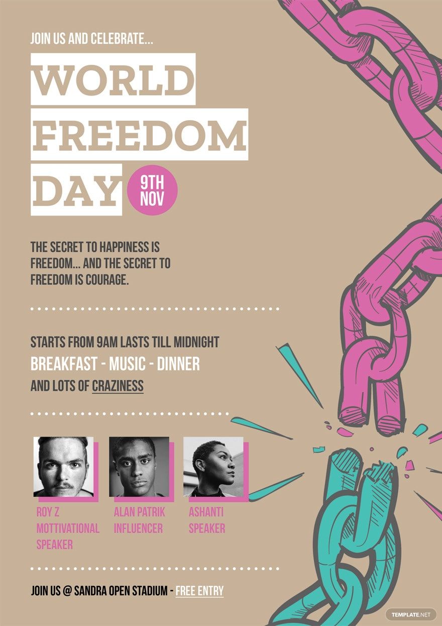 Free World Freedom Day Poster Template
