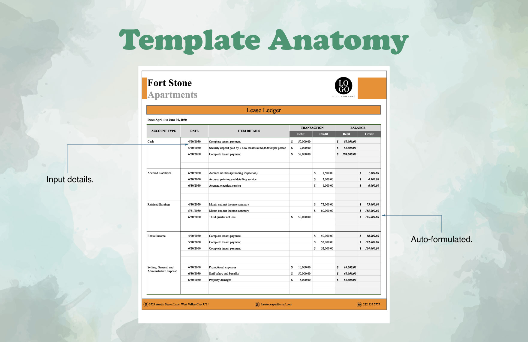 Lease Ledger Template