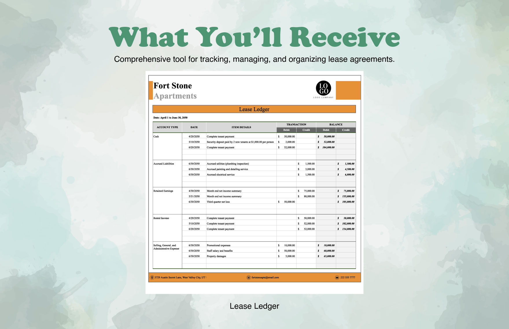 Lease Ledger Template