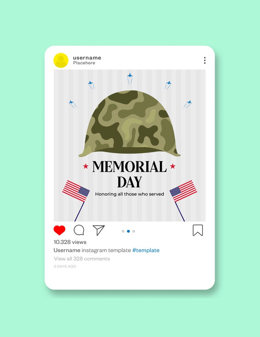 Free Memorial Day Instagram post in PDF, Illustrator, PSD, EPS, SVG, PNG, JPEG