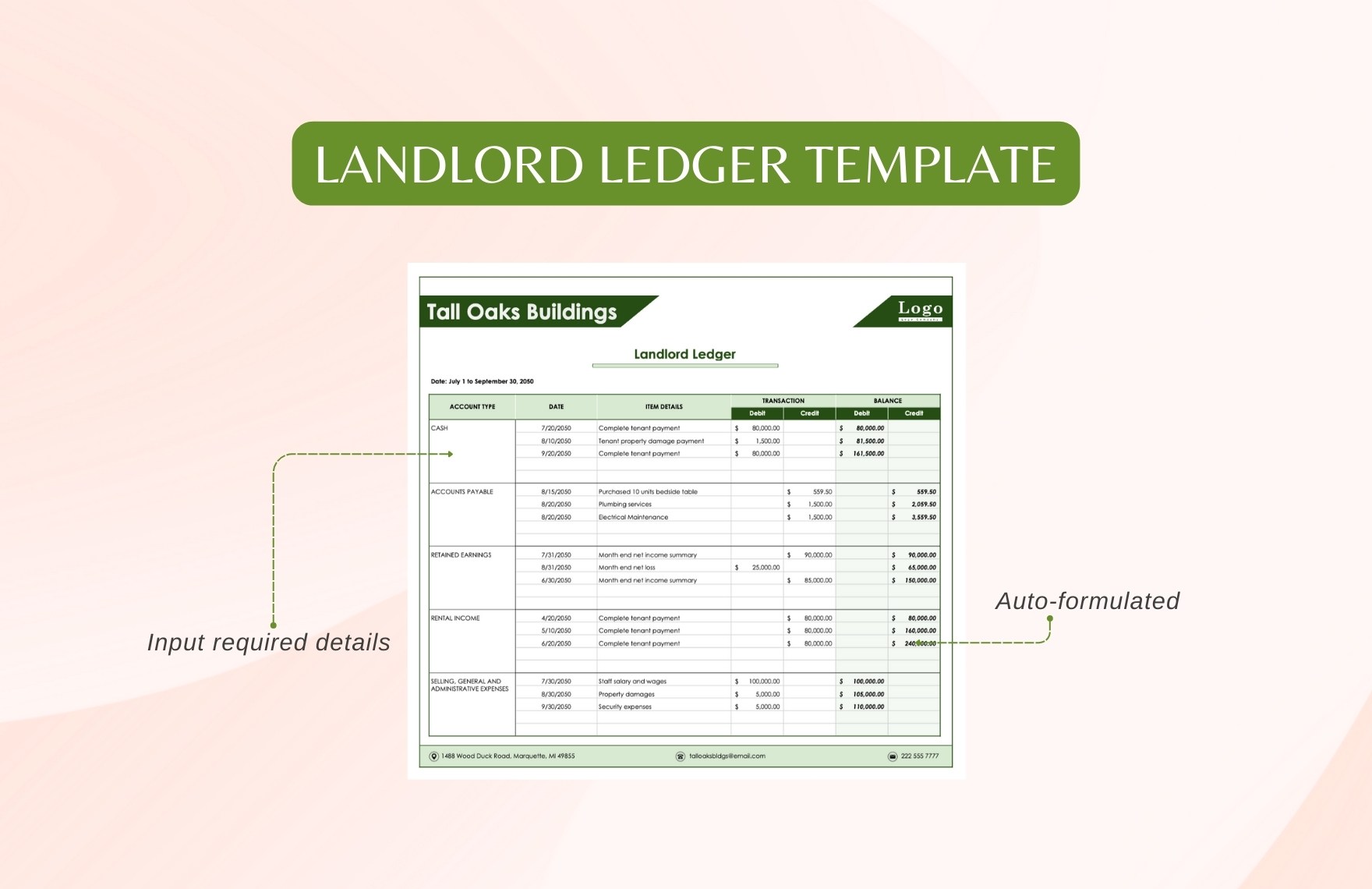 Landlord Ledger Template