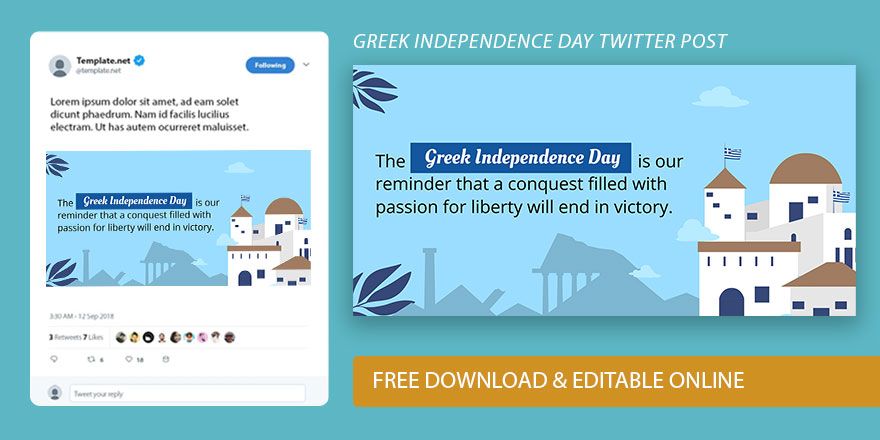 Greek Independence Day Twitter Post 