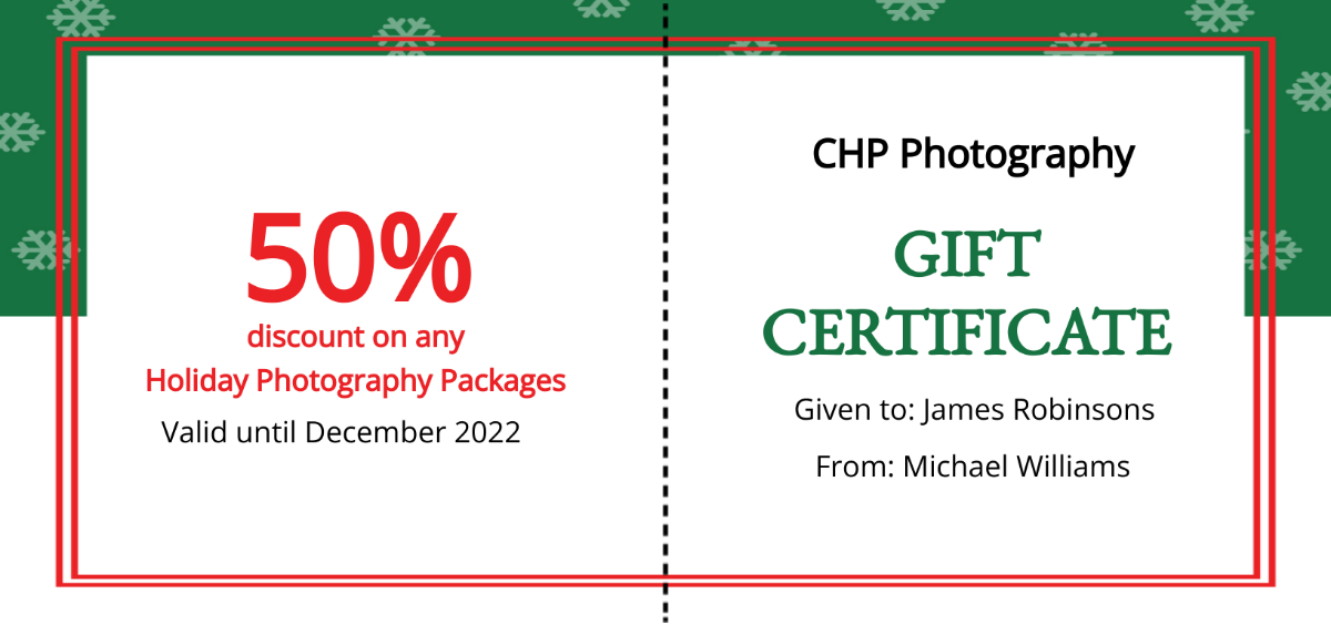 Holiday Gift Certificate Template